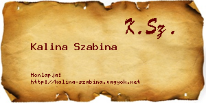 Kalina Szabina névjegykártya