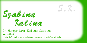 szabina kalina business card